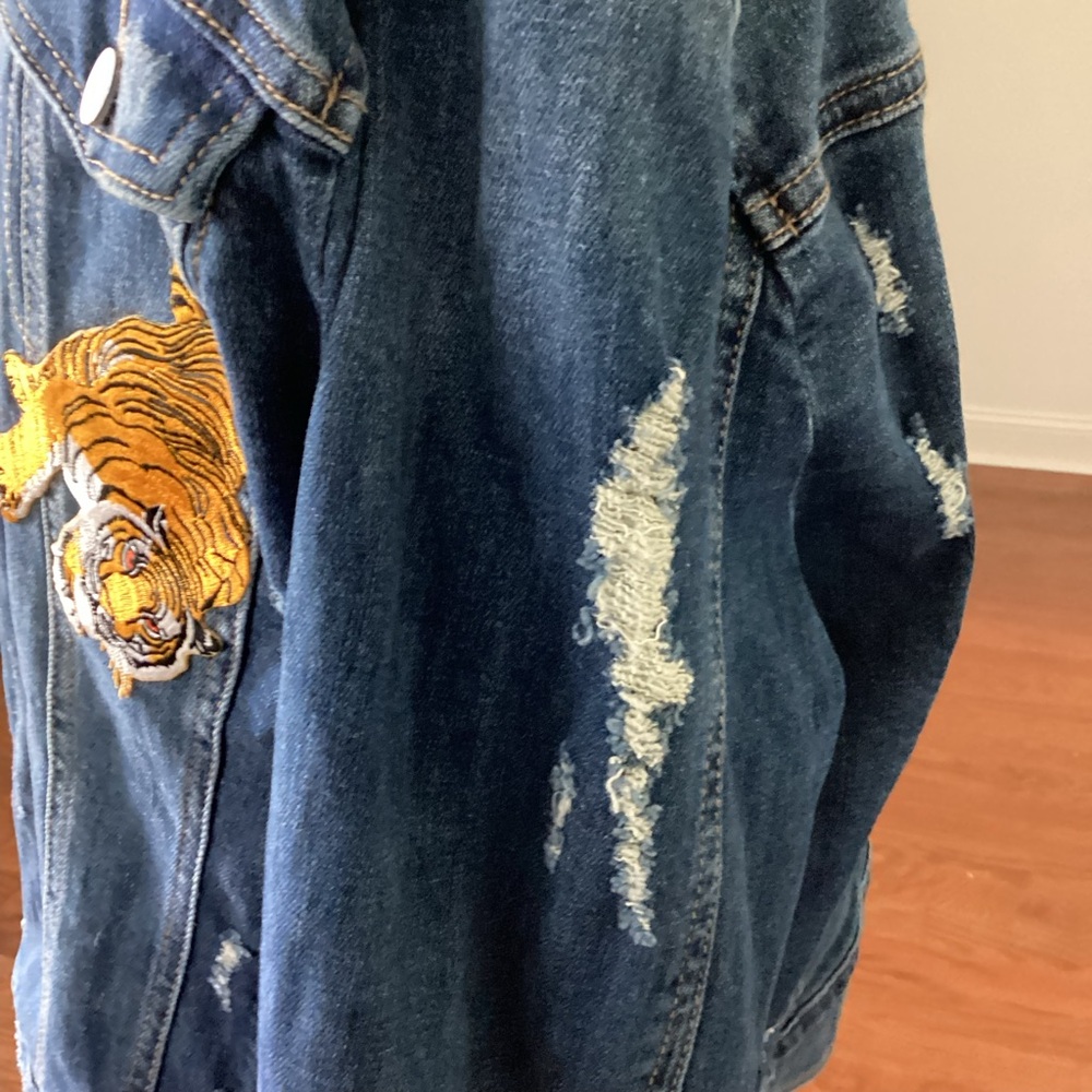 DENIM  Customized Distressed Patch Jacket - Picture 5 of 9